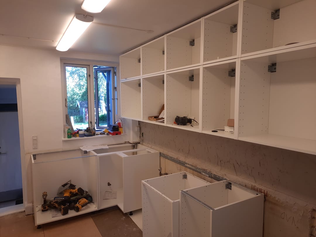 Køkken under udskiftning